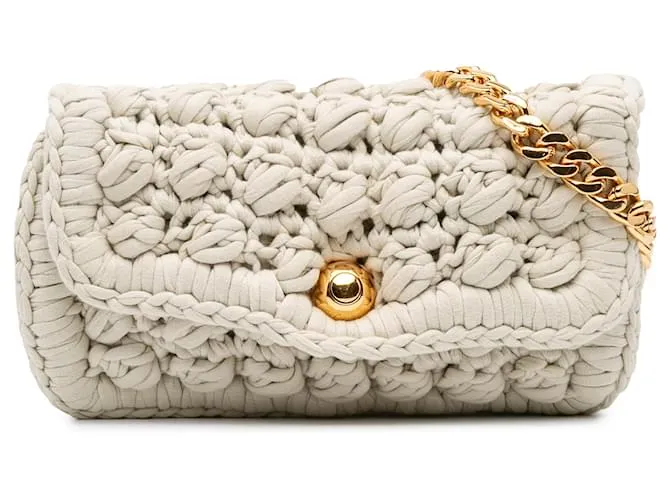 Borsa a spalla in jersey di cotone marrone Bottega Veneta Beige