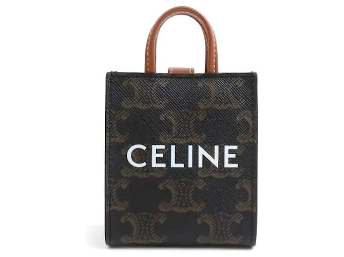 Céline Portachiavi Cabas Vertical Micro Charm Celine Marrone