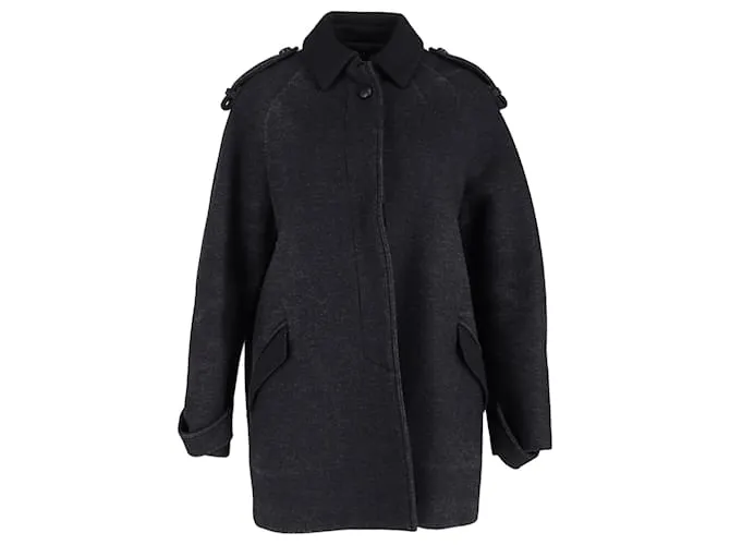 Cappotto Faber Isabel Marant in lana blu navy