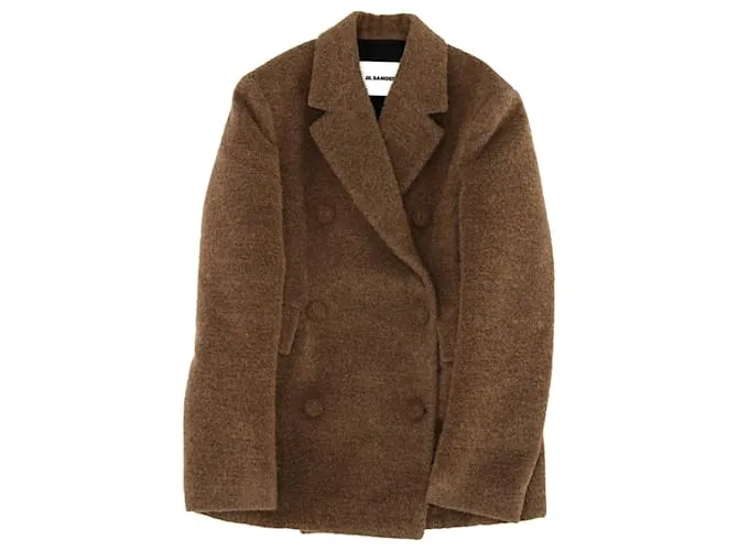 Blazer doppiopetto Jil Sander in lana marrone Rosso