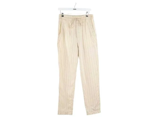 Isabel Marant Pantaloni dritti in seta ecru Crudo