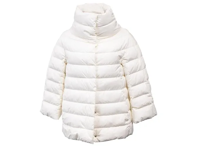 Giacca Cocoon in Piuma Herno in Poliamide Bianca Bianco Crudo