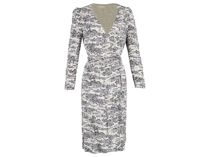 Abito midi avvolgente stampato Dries Van Noten in viscosa multicolore