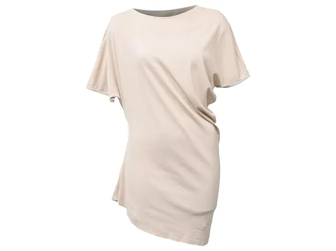 Top a maniche corte Jil Sander in cotone beige