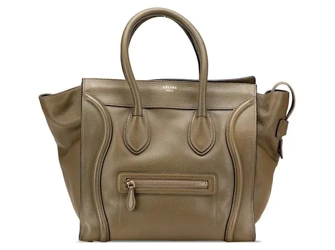 Céline Borsa a mano in pelle Celine Luggage Mini Shopper Verde