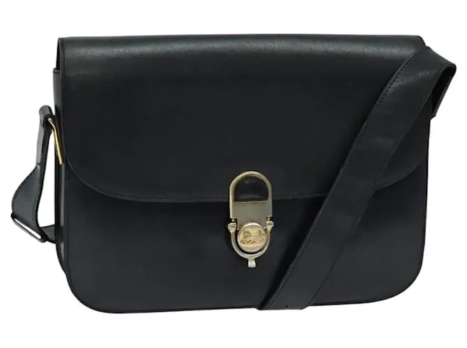 Céline Borsa a spalla CELINE in pelle blu navy e oro Auth bs25995 D'oro