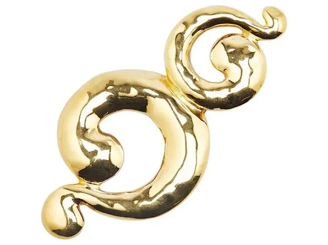Yves Saint Laurent Spilla placcata in oro Saint Laurent D'oro Metallico