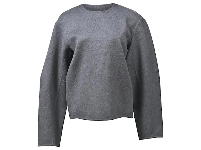 Edge Céline Maglione oversized a collo rotondo Celine in lana grigia Grigio