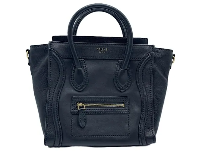 Céline Borsa a mano Celine Luggage Nano Shopper Nera Nero