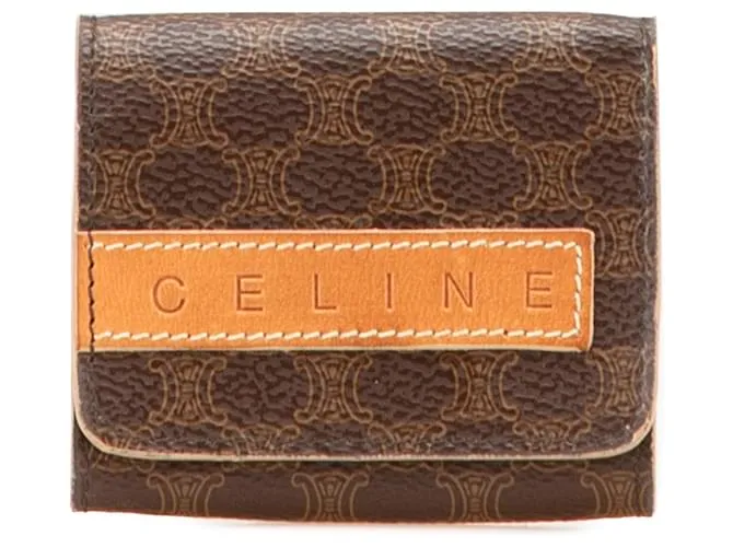 Céline Portamonete in tela rivestita Macadam di Celine Brown Marrone