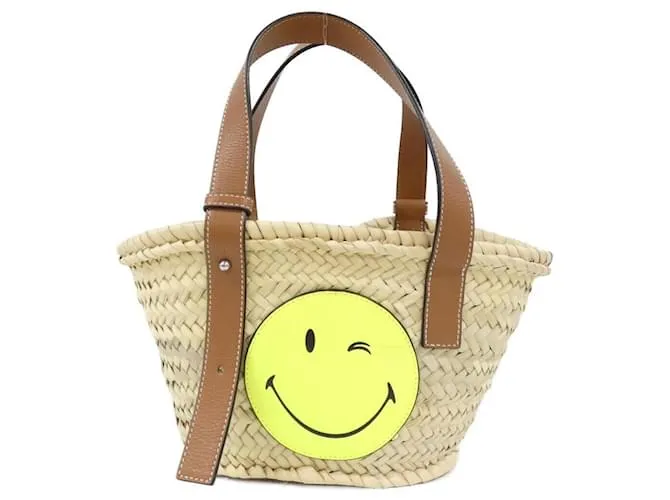 Borsa a mano a cestino Loewe Smiley World Giallo