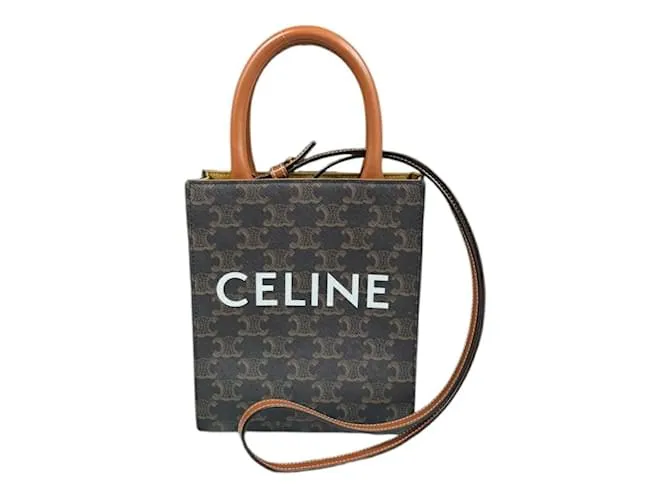 Céline Borsa a Spalla Celine Mini Vertical Cabas Triomphe Marrone