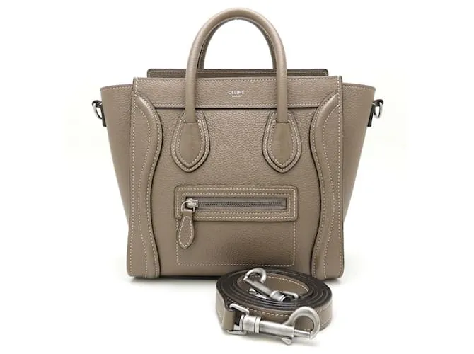 Céline Borsa a mano Celine Luggage Nano Shopper Grigio