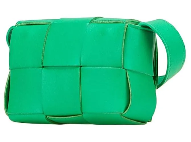 Borsa a spalla in pelle Candy Cassette di Bottega Veneta Verde