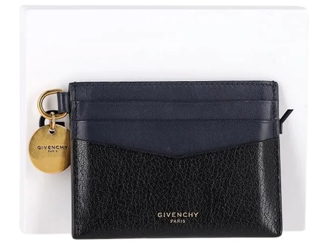 Portacarte a due punte Givenchy Edge in pelle blu e nera Multicolore