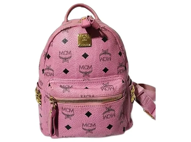 Zaino in Pelle Visetos Stark Piccolo MCM Rosa