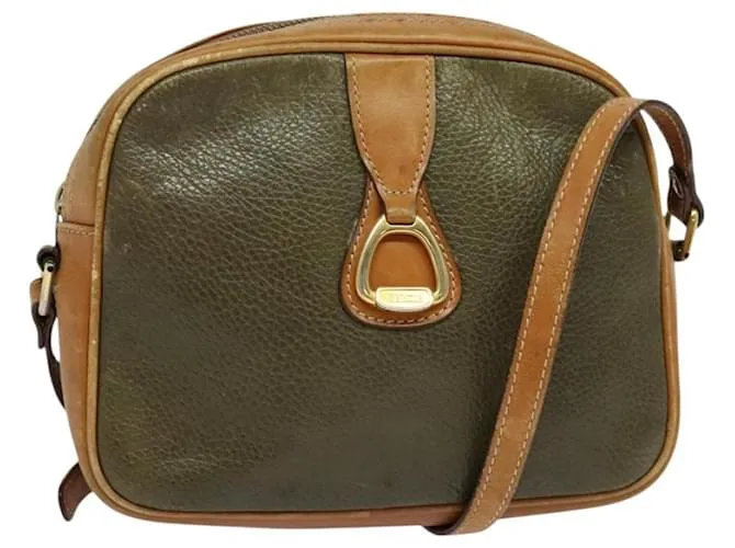 Céline Borsa a Spalla CELINE in Pelle Khaki Oro Auth BA2573 D'oro Cachi