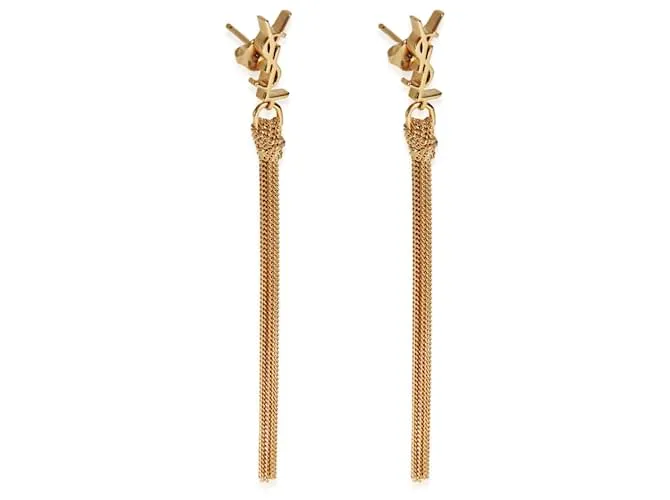 Yves Saint Laurent Orecchini a frangia Cassandre placcati oro YSL