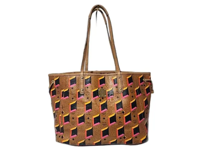 MCM Visetos Medium Project Borsa Shopper Reversibile Marrone