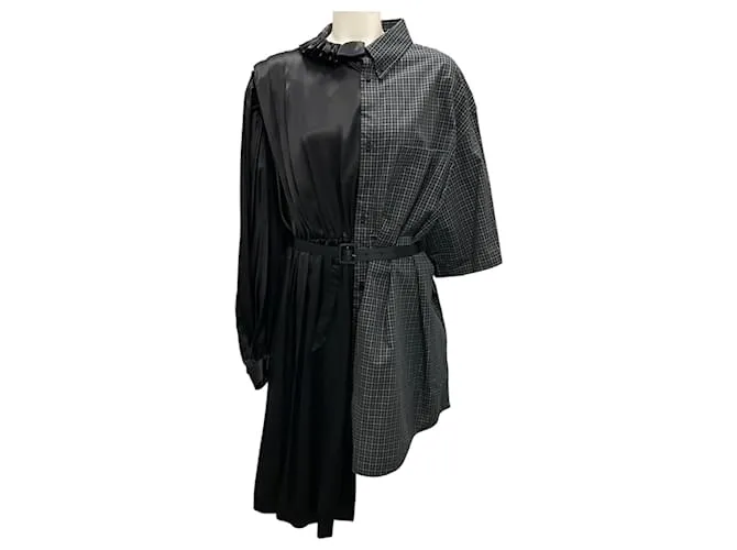 Abito camicia Balenciaga blu navy scuro / khaki 2020 50/50 Multicolore