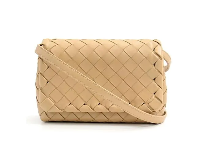 Borsa a Spalla Baby Olympia Intrecciato da Donna di Bottega Veneta Beige
