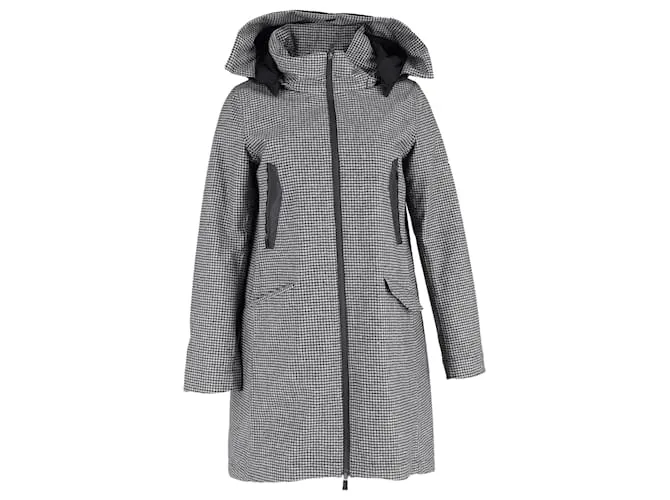 Cappotto Herno in tweed a scacchi in lana multicolore