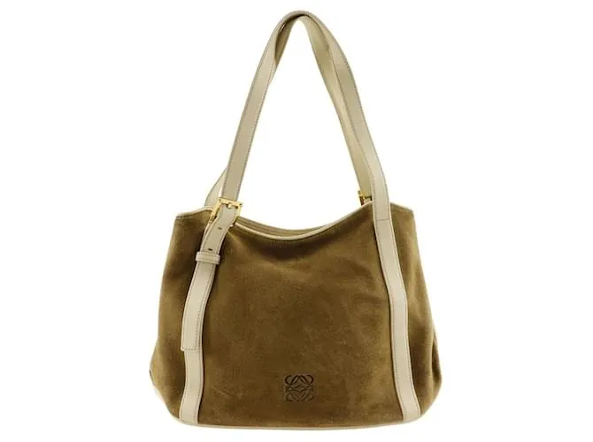 Givenchy Borsa a Spalla in Pelle Scamosciata Anagram Loewe Marrone