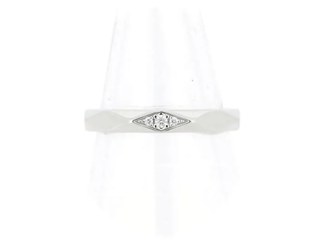 Anello Boucheron Facette Pt950 Taglia 10 Argento Metallico