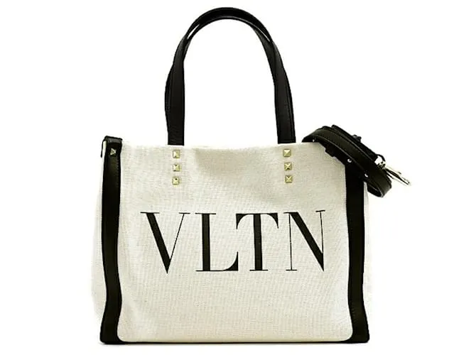 Borsa Mini Tote VLTN di Valentino Donna Bianco sporco