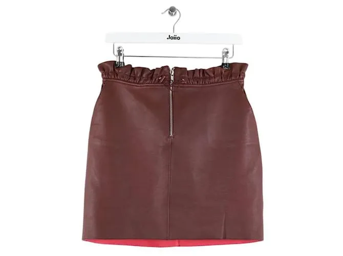 Maje Mini gonna in pelle bordeaux Bordò