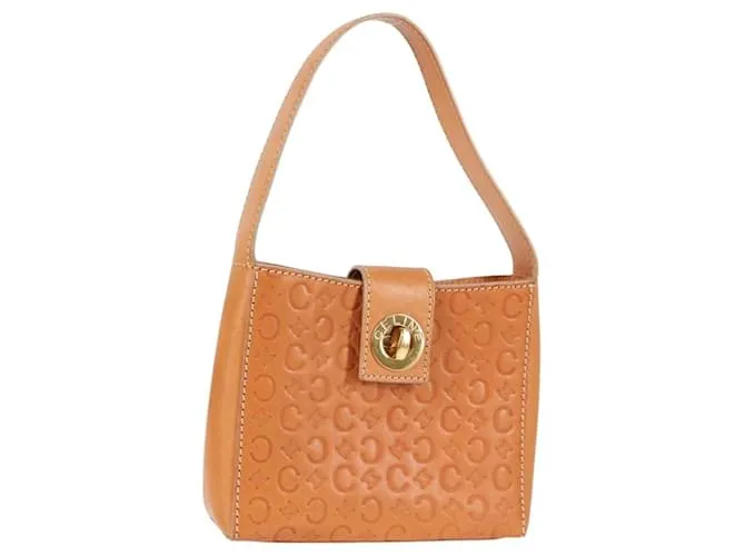 Céline Borsa a mano in tela Macadam Celine C marrone oro Auth am8536V D'oro