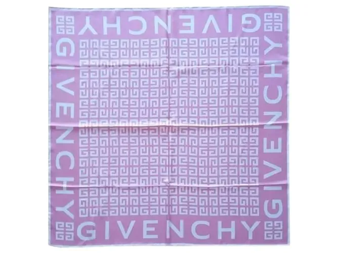 GIVENCHY FOULARD 4G IN SETA. Bianco Fuschia