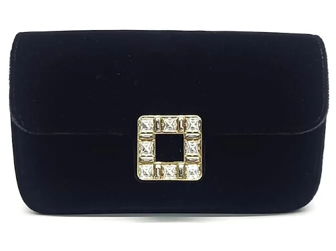 Clutch in velluto e borsa a tracolla ROGER VIVIER (10154432) Nero
