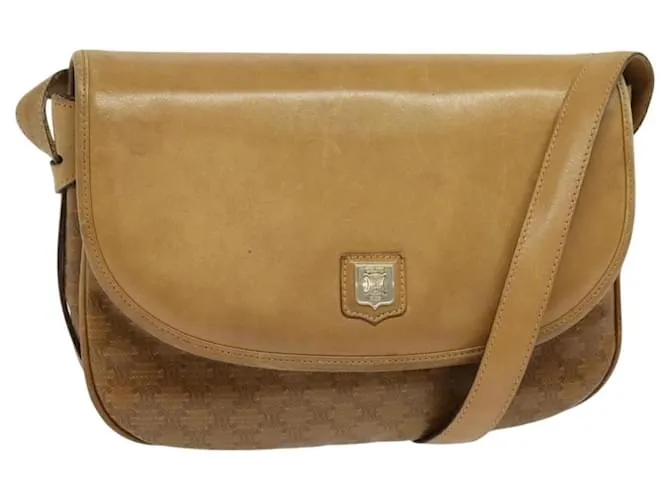 Céline Borsa a spalla in tela Macadam CELINE marrone oro Auth BA2757 D'oro