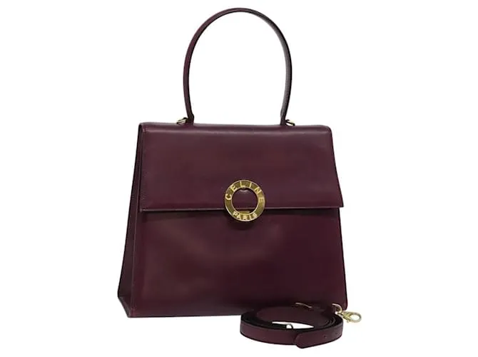 Céline Borsa a mano CELINE Circle in pelle 2 in 1 viola oro Auth 124785 D'oro Porpora