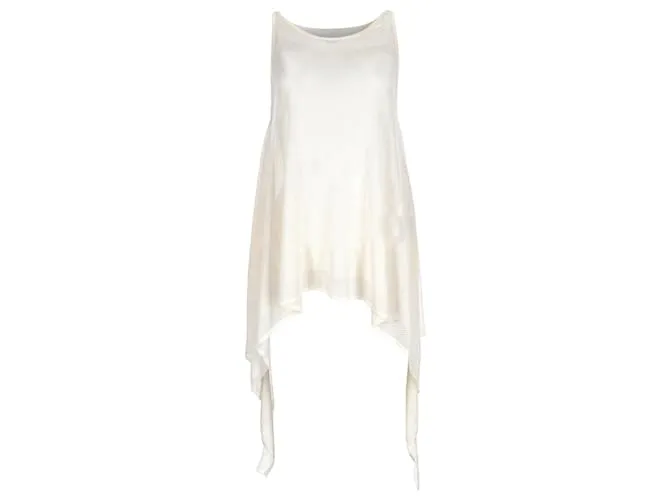 Top asimmetrico senza maniche Emilio Pucci in viscosa bianca Bianco Crudo