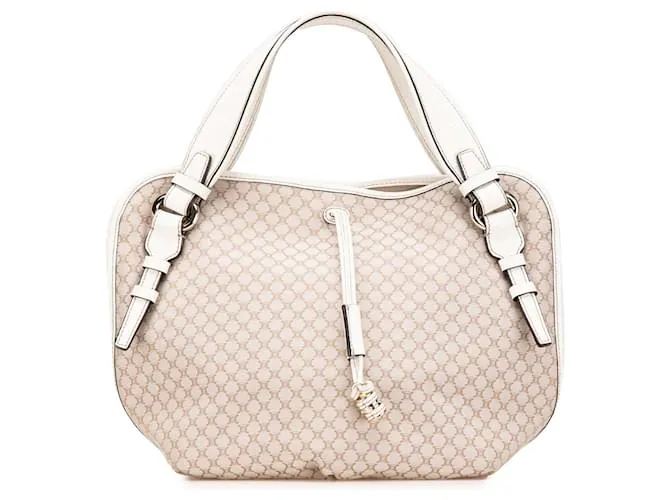Céline Borsa a mano in tela Macadam Bittersweet di Celine Brown Marrone Bianco Beige