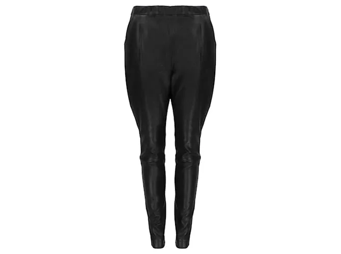Pantaloni Carrot in Pelle The Row Nero
