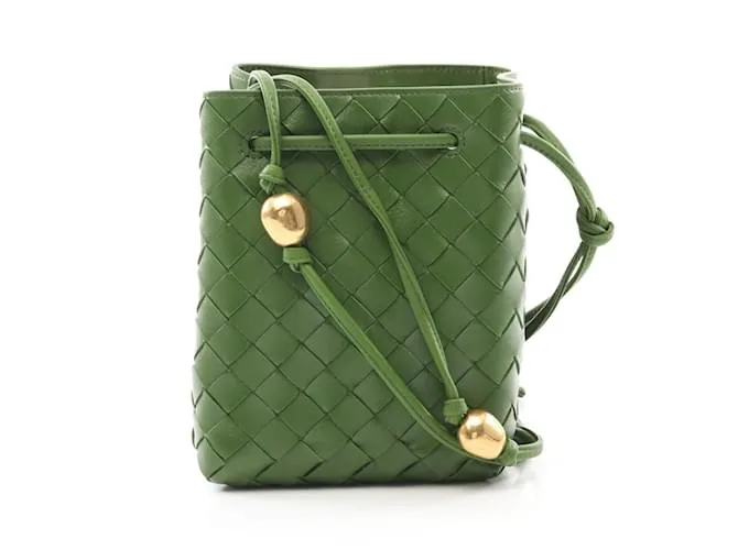 Borsa a secchiello Intrecciato Small di Bottega Veneta Verde