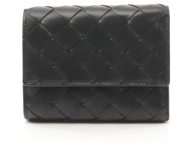 Portafoglio tri-fold Intrecciato Bottega Veneta Nero