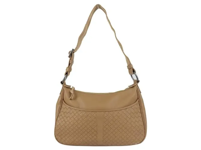 Borsa a Spalla Intrecciato di Bottega Veneta Marrone Cammello