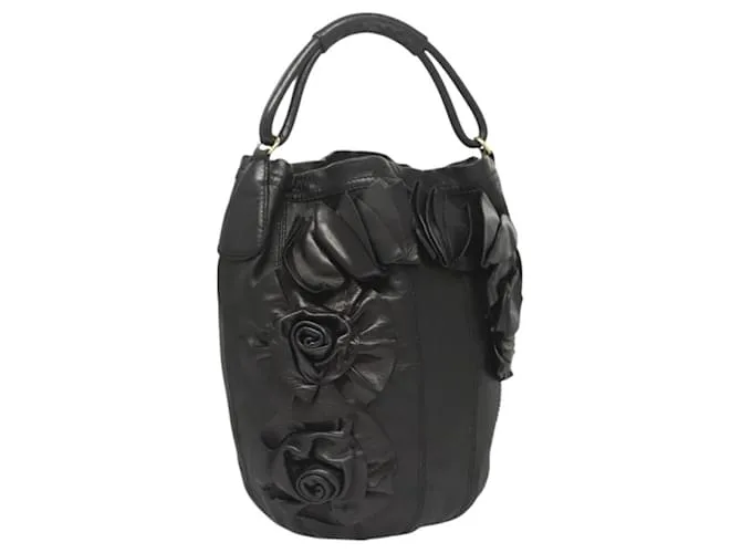VALENTINO Borsa a Spalla in Pelle Nera Oro Auth BA2556 Nero D'oro