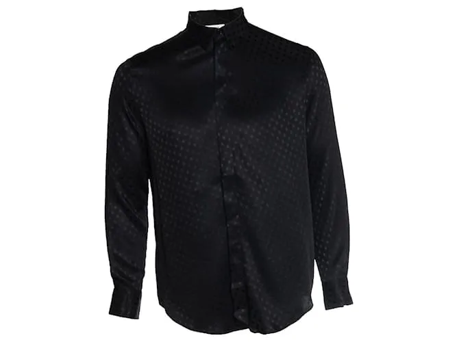 Céline, camicia di seta nera a pois Nero