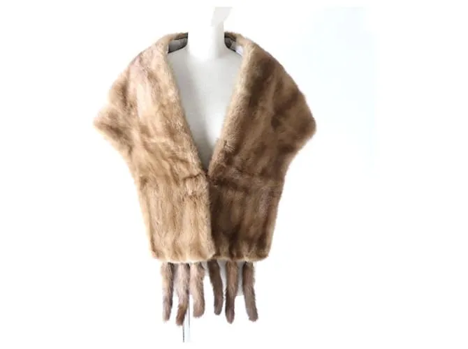 & Other Stories Stola grande in visone pastello in pelliccia vera Blu Marrone chiaro