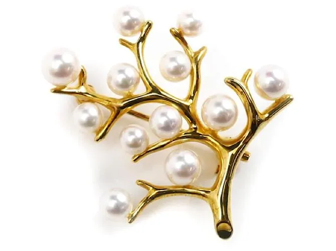 Spilla MIKIMOTO Kofuku no ki Au750 D'oro