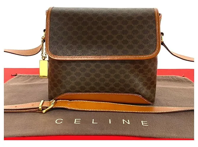 Céline Borsa a Spalla Celine in Pelle Macadam Blazon Marrone