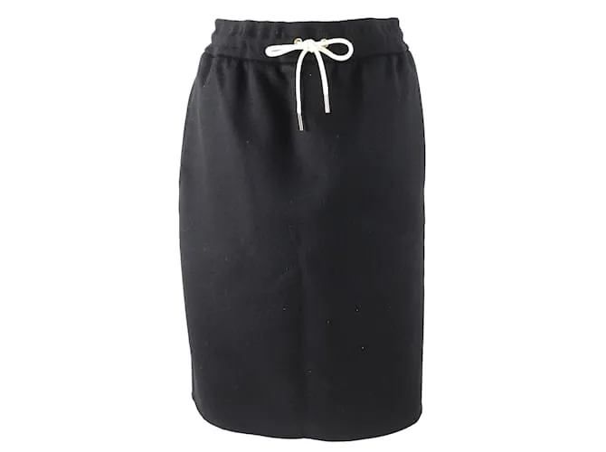 Céline Gonna in cashmere e seta lavorata a maglia CELINE nera 38 Nero