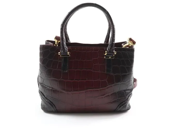 & Other Stories Borsa a mano coccodrillo Bordeaux Giappone Donne Marrone Bordò