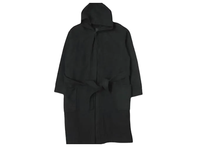 & Other Stories Cappotto in vestaglia con tasca a toppa Melton doppio ATON Air Nero