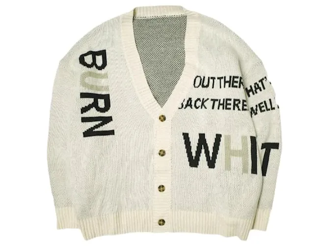 & Other Stories Cardigan in Maglia WHITELAND Logo Bianco Sporco